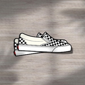 Slip-On Schuh Aufkleber, Schachbrett klassisch, Skater Ästhetik, Retro Streetwear Kunst, cooles Sneakerhead Geschenk