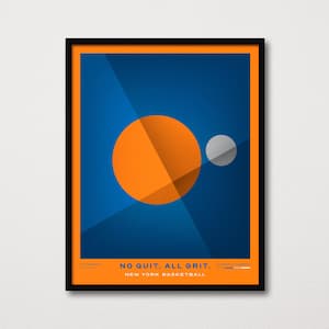 New York Basketball Art Print | Abstract Sports Wall Decor | Man Cave Poster