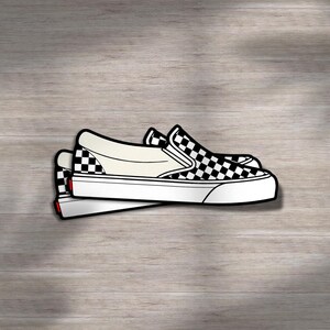 Slip-On Schuh Aufkleber, Schachbrett klassisch, holographisch, Skater Ästhetik, Retro Streetwear Kunst, cooles Sneakerhead Geschenk