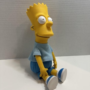 Vintage The Simpsons Bart Simpson Doll - 1990 Matt Groening 11&quot; With Blue Shirt