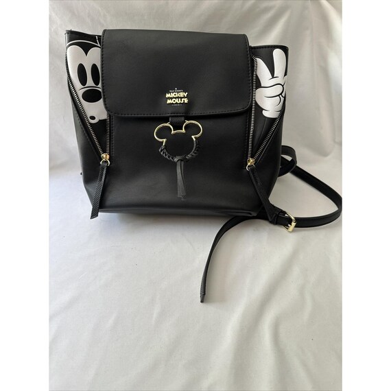Disney Mickey Mouse Black Faux Leather Backpack Disney Mickey Mouse Fashion Exclusive Backpack - ToyWiz main image 2