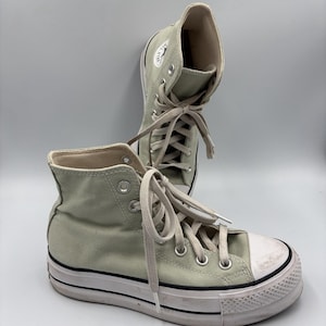 Converse Chuck Taylor All Star Lift Hi Sage Green Platform Women's 6 Y2K