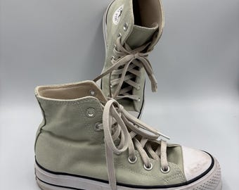 Converse Chuck Taylor All Star Lift Hi Sage Green Platform Women's 6 Y2K
