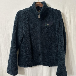 Pendleton Jacket Womens Medium Blue Sherpa Fleece Deep Pile Full Zip Ladies Warm