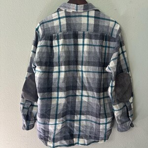 Vintage Pendleton Blue Faded Flannel Shirt Mens M Plaid 100% Virgin Wool USA image 8