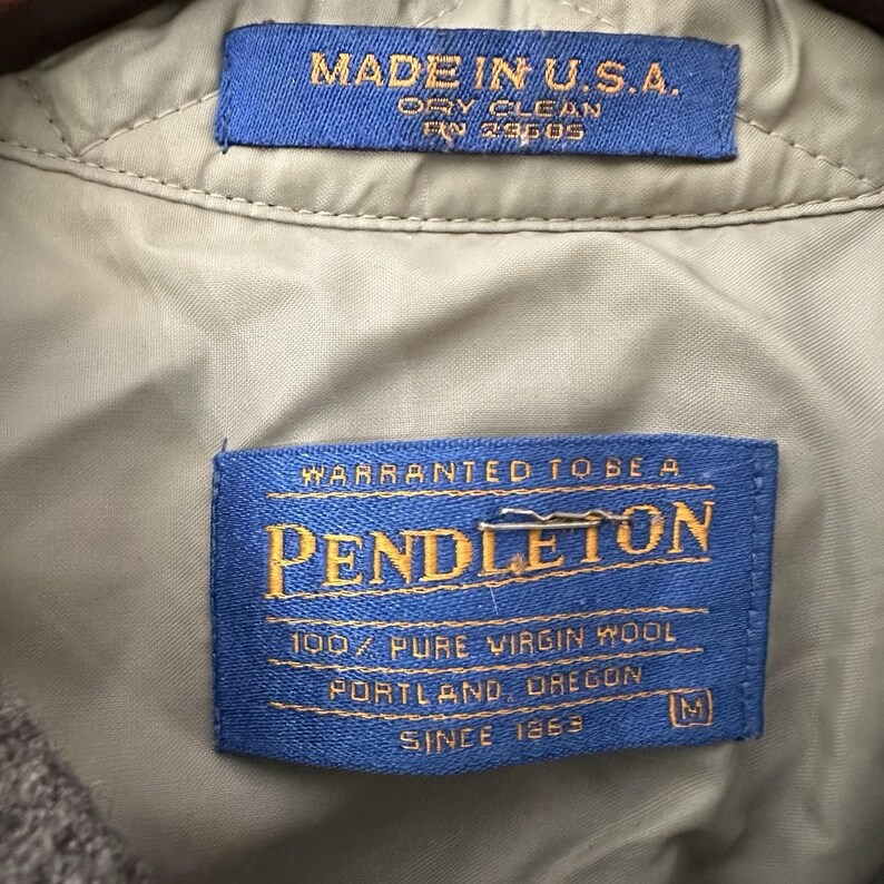 Vintage Pendleton Blue Faded Flannel Shirt Mens M Plaid 100% Virgin Wool USA image 2