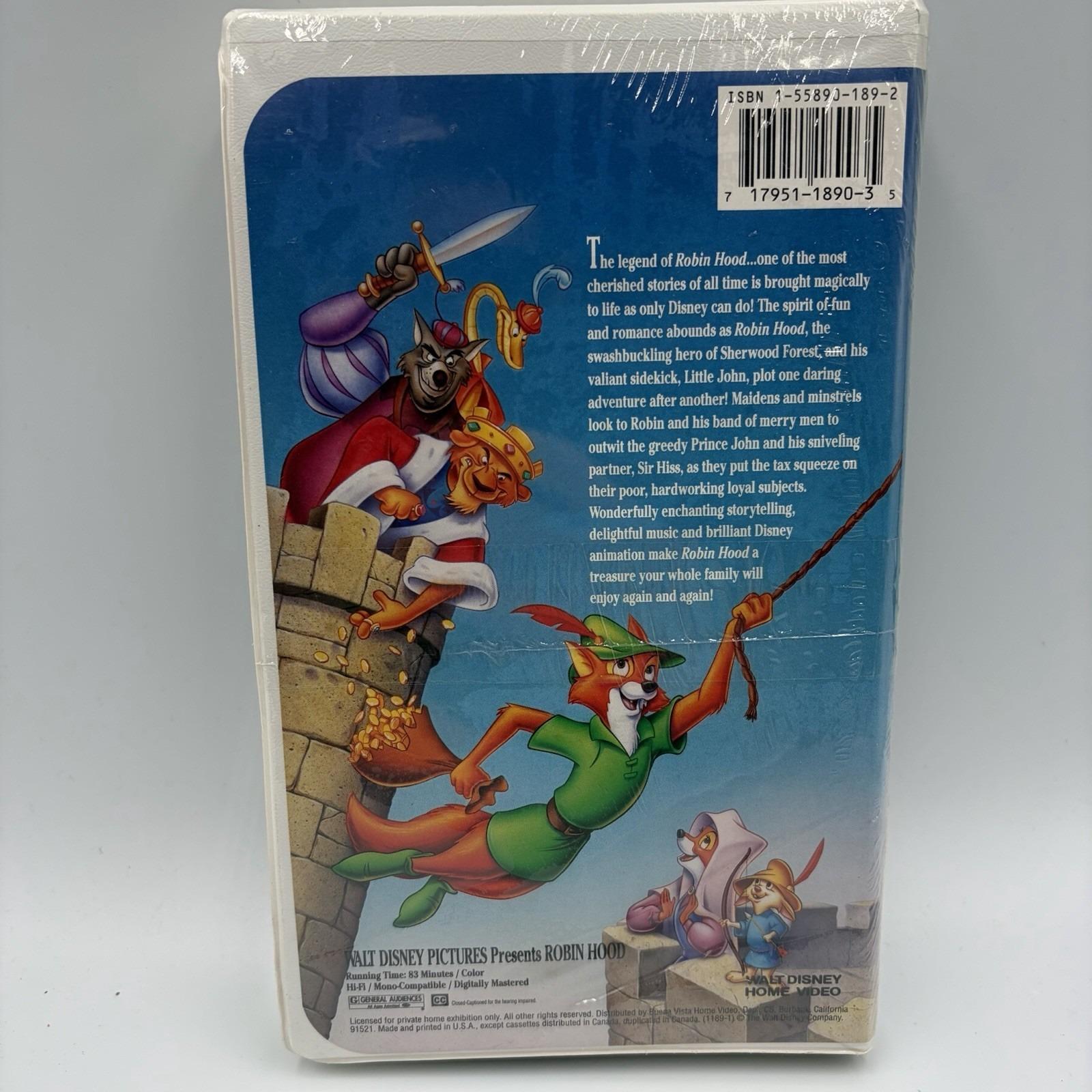 Disney's Robin Hood Black Diamond Vhs Factory Sealed New 91521 - Etsy