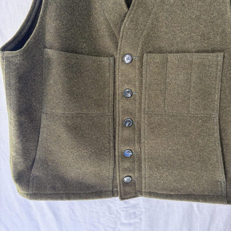 VTG C.C Filson Wool Vest Mens Size 46 Green USA Made Style 20 Hunting Workwear image 3
