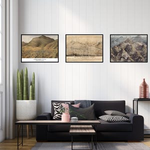 Ghost Town Map Print Set: Bodie, Virginia City, Cripple Creek (Digital Download)