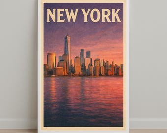 New York City Poster – Vintage Poster Digital Download (Printable Wall Art)