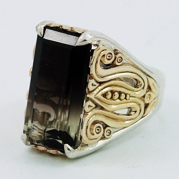 AMARILLO - de 14k oro amarillo, oro, plata y Bi Color desvanece cuarzo citrino ahumado