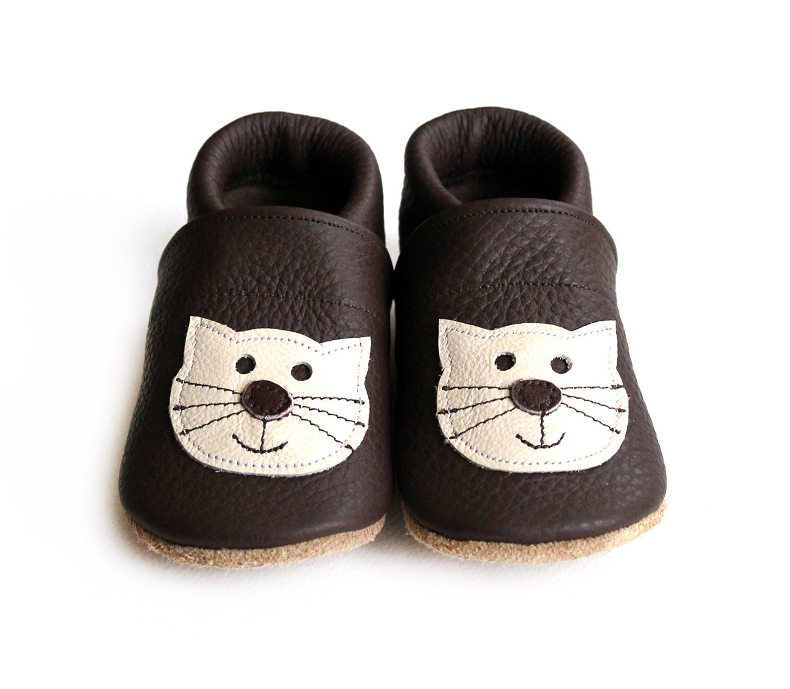 Leather Baby Booties Baby Shoes Cat Kitten Infant Newborn Etsy