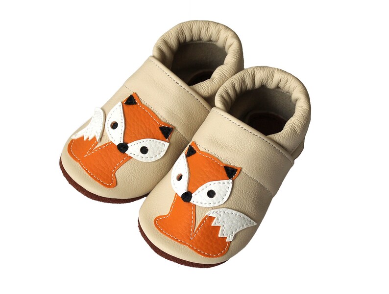 Leather Baby Booties Baby Shoes Fox Infant Newborn Nursery - Etsy