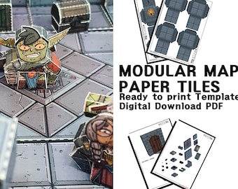 Papercraft Dungeon Tiles Set — Digital Download | Build Quick Tileable  Dungeon for Tabletop RPGs | D&D  | Floor and Wall, chest and crates