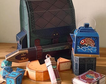 Paladin Backpack Papercraft Template – Digital Download - DnD Dice Storage Papercraft for Tabletop RPG & Cosplay Builds