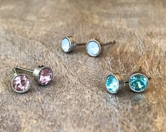 Dainty Stud Earrings, Tiny Turquoise Earrings, Cartilage Earrings, Cute Earrings