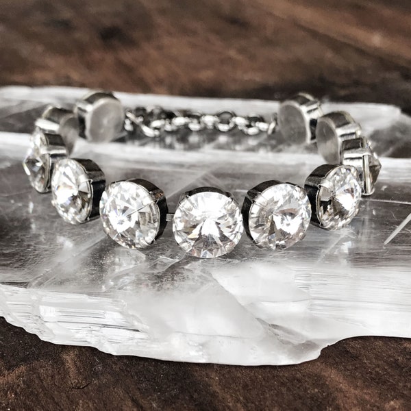 Crystal Clear Rivoli Multistone Bracelet, Luxury Brand European  Rhinestone Tennis Bracelet