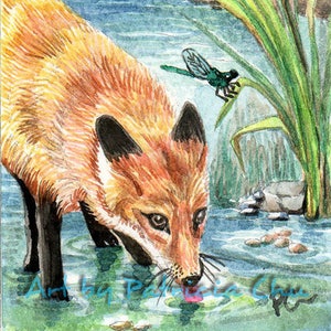 Spring Bunny animal art from original painting by Patricia Chu ACEO limited edition art print 2.5 x 3.5 inches