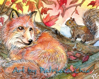 ACEO LE Art Card Print 2.5/"x3.5/" /" Bunnies In Winter Snow /" Art by Patricia