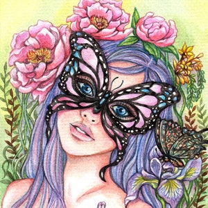 ACEO limitierter Kunstdruck, 2,5 x 3,5 Zoll, Frühlingsgöttin Fantasy Kunst nach Originalgemälde von Patricia Chu