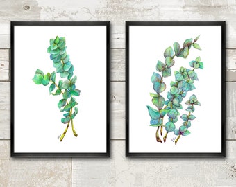 Eucalyptus Pair Instant Download Printable Art Nature Plant Botanical Garden Planter Painting Poster Print Wall Art Decor