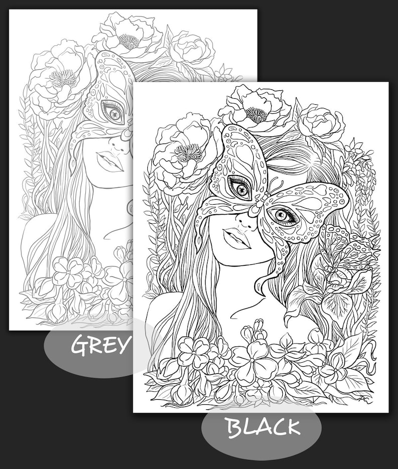 Adult Coloring Page Fantasy Art Spring Goddess Lovely Lady Spring Floral Flower Garden Digital Download Art Collectibles Digital Prints Timeglobaltech Com