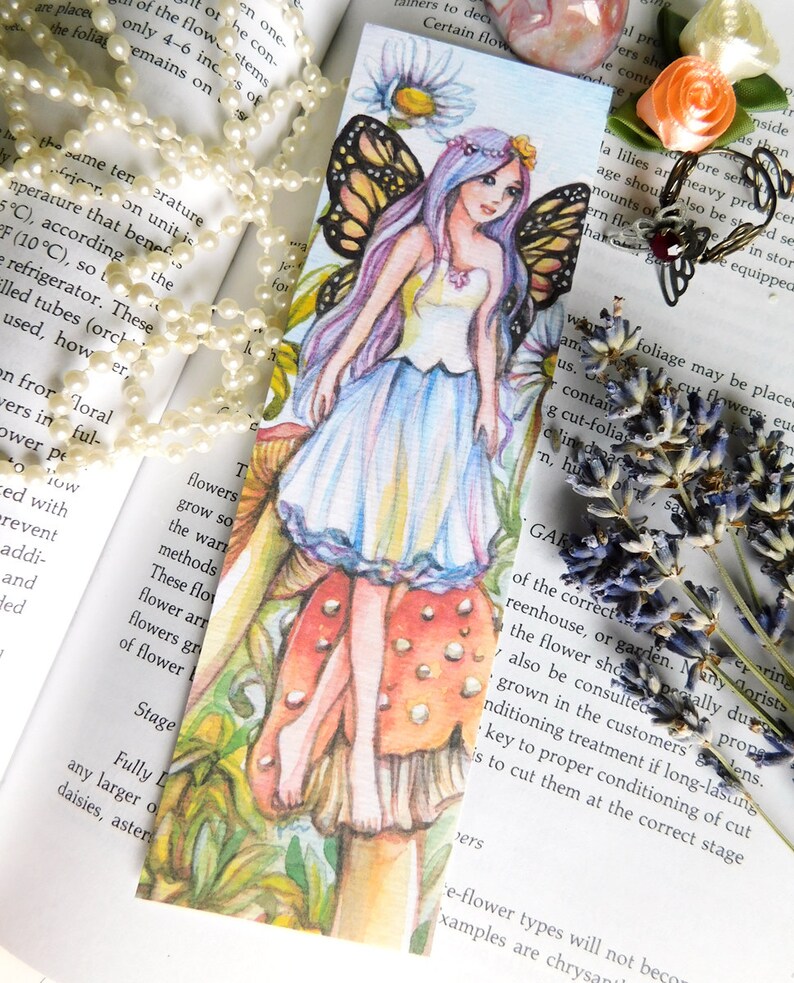 fantasy girl watercolor printable bookmarks diy