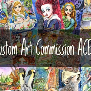 Benutzerdefinierte Kunst Gemälde auf Bestellung ACEO Original Aquarell Gouache Malerei oder Marker Tusche Zeichnung von Patricia Chu