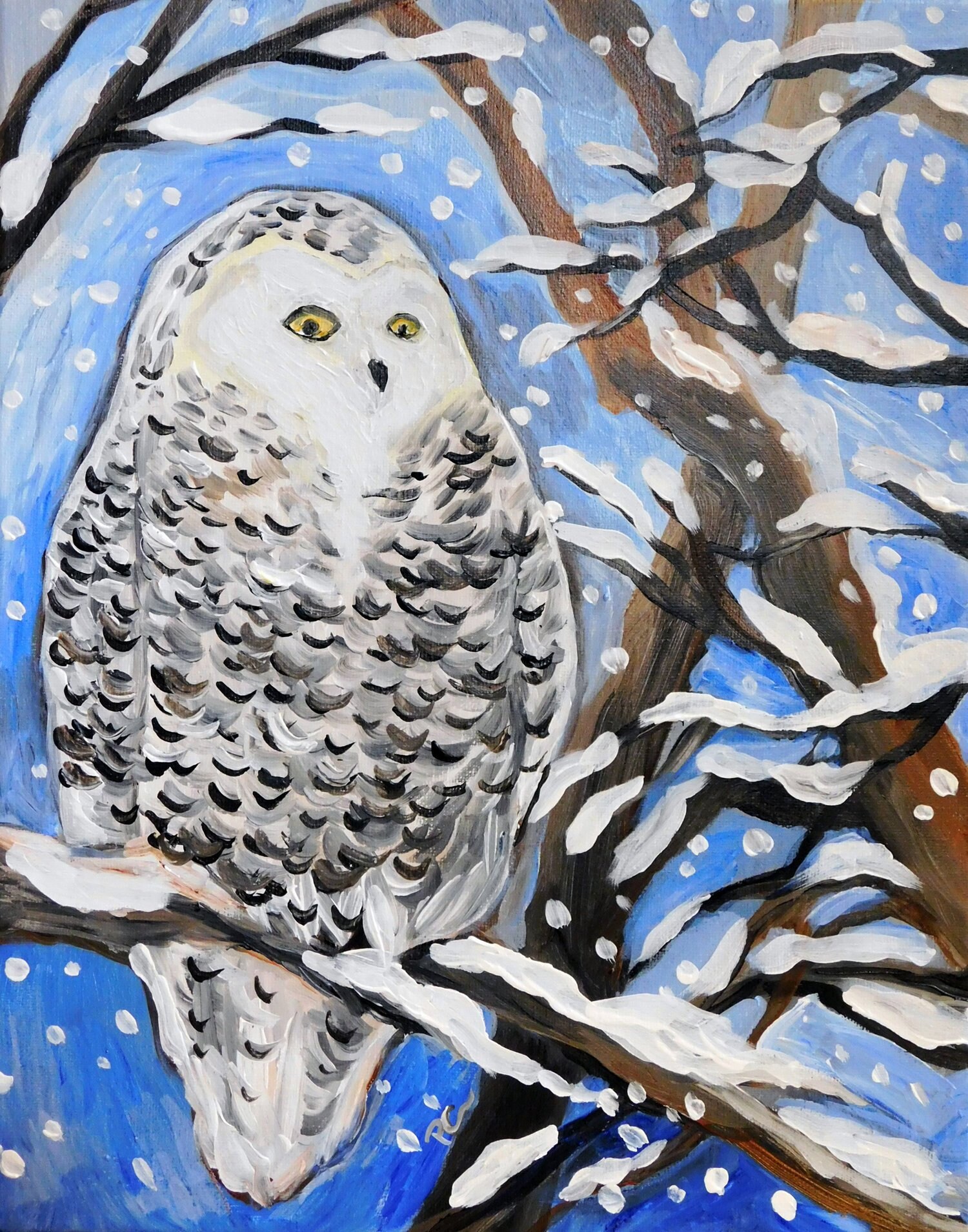 SNOW OWL 11x14 Inches Original Acrylic Painting BIRD Animal - Etsy Canada
