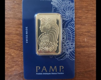 PAMP Lady Fortuna Gold Plated Bar, 1-oz, AA Quality