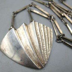 Vintage Matti J. Hyvarinen MJH Modernist Finland Sterling Silver Pendant Chain Necklace