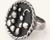 Vintage 50s 60s Sterling Silver Mid Century Modernist Studio Jewelry Organic Ring size 5