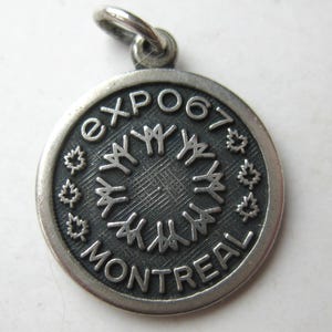 Vintage Charm 1967 Montreal Expo Sterling Silver Canadian Centennial Canada Souvenir Bracelet Charm
