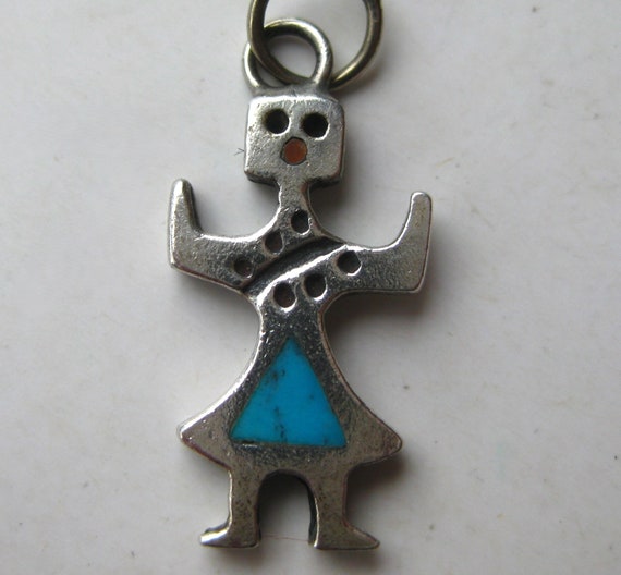 Vintage Charm Sterling Silver Turquoise Fred Harv… - image 5