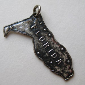 Vintage Charme Sterlingsilber Florida State Map Armband Charme