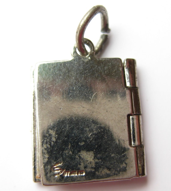 Vintage Charm Sterling Silver Holy Bible Mechanic… - image 3