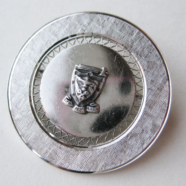 Vintage Sigma Alpa Mu Fraternity Sterling Silver Sweetheart Brooch Pin