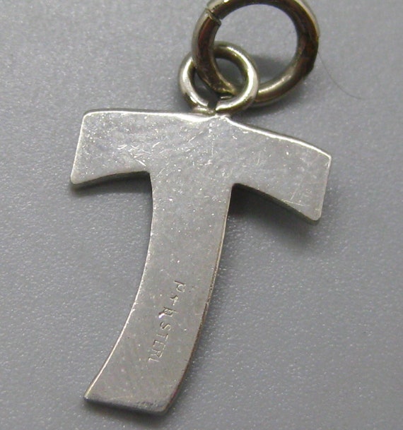 Letter T Charm Sterling Silver Initial Vintage Br… - image 3