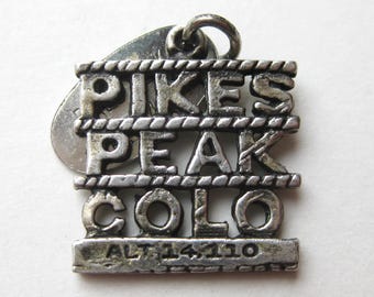 Vintage 50s Pikes Peak Colorado Souvenir Sterling Silver Bracelet Charm