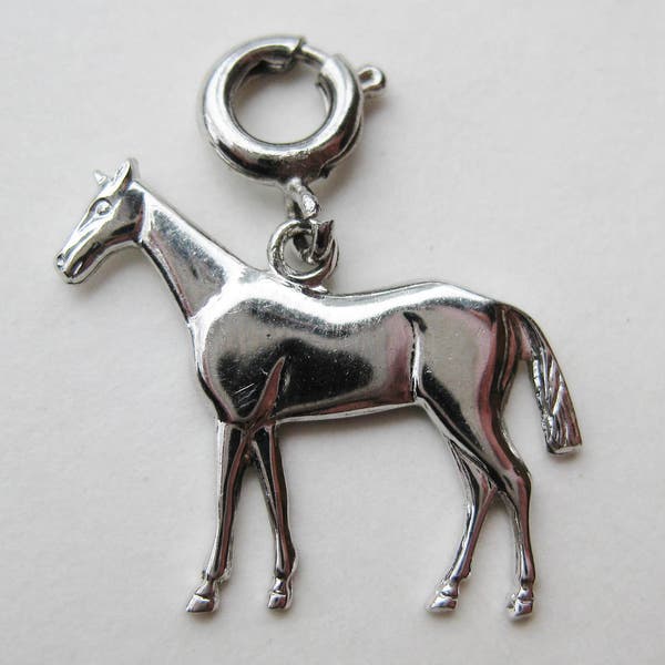 Horse Charm Sterling Silver Day at the Races Show Vintage Bracelet Charm