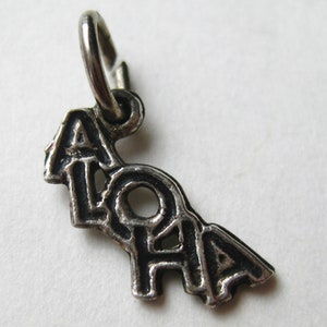 Hawaii Charm ALOHA Mini Hawaiian Sterling Silver Vintage Souvenir Bracelet Charm