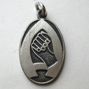 Colar com pingente e pulseira vintage de prata esterlina com letra A e símbolo de linguagem de sinais