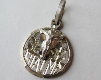 Vintage 40s Sterling Silver Chalma Malinalco Mexico Jesus Crucifixition Cross Centavos Coin Necklace Pendant