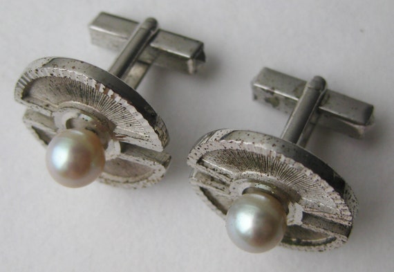 Vintage 50s Genuine Akoya Pearl Sterling Silver M… - image 8