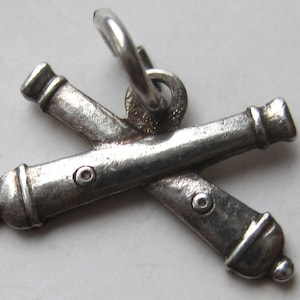 Vintage 40s US Army Field Artillery Corps Sterling Silver Mini Sweetheart Bracelet Charm