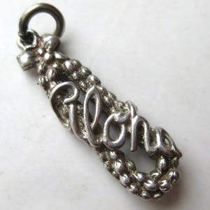 Hawaii ALOHA Charm Hawaiian Flower Lei Sterling Silver Vintage Souvenir Bracelet Charm