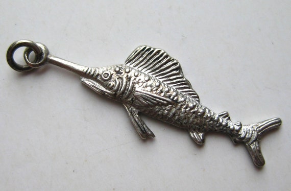 Sailfish Charm Sterling Silver Vintage Marlin Fis… - image 6