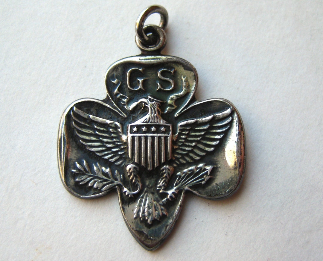 Vintage Girl Scout GSA Trefoil Sterling Silver Bracelet Charm Etsy