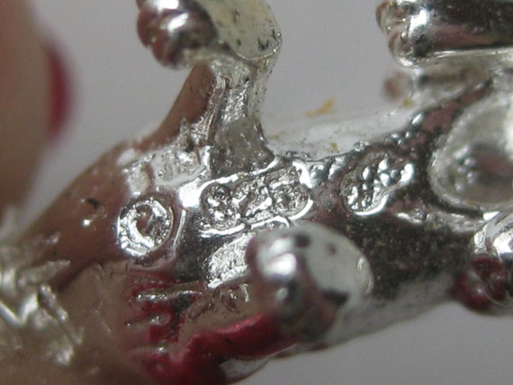 Vintage Charm Sterling Silver Jeweled Puppy Dog 3… - image 5