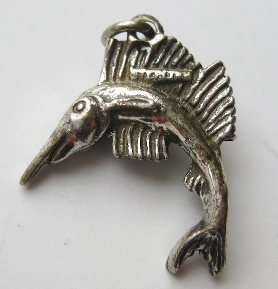 Vintage Charm Sterling Silver Sailfish Marlin Fis… - image 2